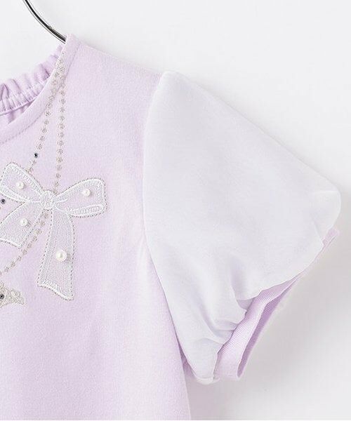 mezzo piano / メゾピアノ Tシャツ | バレエネックレス刺しゅう　Tシャツ | 詳細5