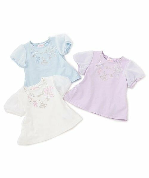 mezzo piano / メゾピアノ Tシャツ | バレエネックレス刺しゅう　Tシャツ | 詳細8