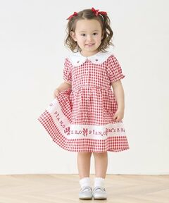 mezzo piano / メゾピアノ ミニ丈・ひざ丈ワンピース | 裾ロゴ　ギンガムチェック　ワンピース