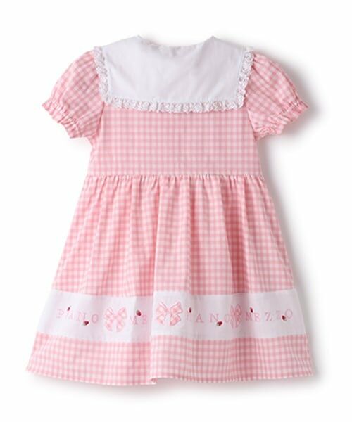 mezzo piano / メゾピアノ ミニ丈・ひざ丈ワンピース | 裾ロゴ　ギンガムチェック　ワンピース | 詳細1