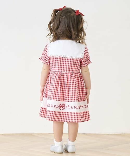 mezzo piano / メゾピアノ ミニ丈・ひざ丈ワンピース | 裾ロゴ　ギンガムチェック　ワンピース | 詳細11