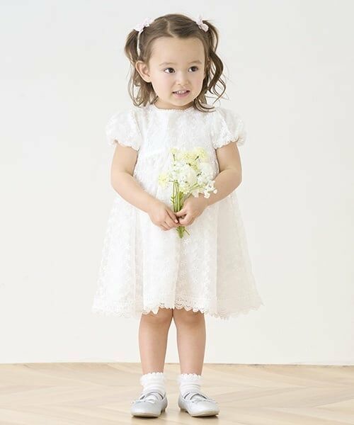 mezzo piano / メゾピアノ ミニ丈・ひざ丈ワンピース | レース　ワンピース（白）