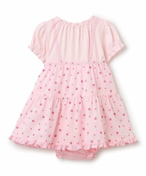 mezzo piano / メゾピアノ ミニ丈・ひざ丈ワンピース | いちご柄チュニックワンピ＆ブルマセット | 詳細1