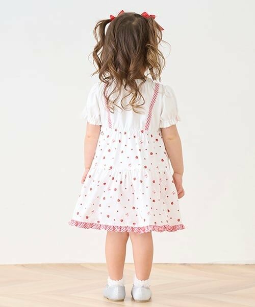 mezzo piano / メゾピアノ ミニ丈・ひざ丈ワンピース | いちご柄チュニックワンピ＆ブルマセット | 詳細15