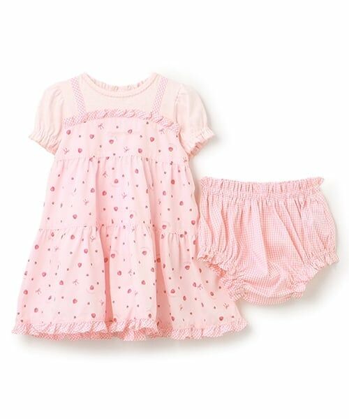 mezzo piano / メゾピアノ ミニ丈・ひざ丈ワンピース | いちご柄チュニックワンピ＆ブルマセット | 詳細2