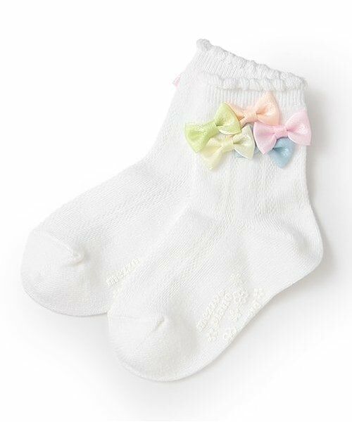 mezzo piano / メゾピアノ ソックス | リボンイッパイ　クルーソックス（マルチ）