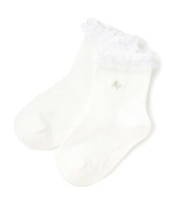 mezzo piano / メゾピアノ ソックス | フリル　ロゴ刺繍ソックス