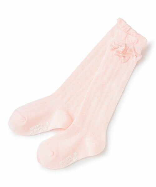 mezzo piano / メゾピアノ ソックス | リボンイッパイ　ハイソックス（ライト ピンク）