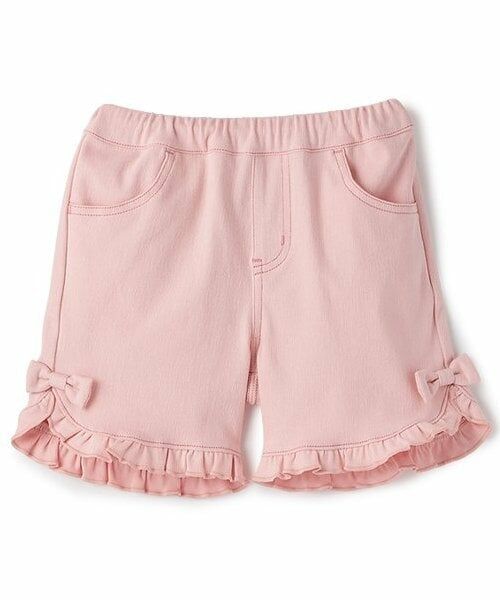 mezzo piano / メゾピアノ ショート・ハーフ・半端丈パンツ | うさぎポケットフリル　ハーフパンツ（ライト ピンク）