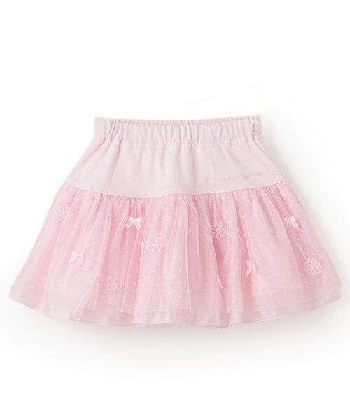 mezzo piano / メゾピアノ ショート・ハーフ・半端丈パンツ | お花フリル　スカパン（ライト ピンク）