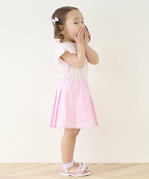 mezzo piano / メゾピアノ ショート・ハーフ・半端丈パンツ | ストライププリーツスカパン | 詳細10