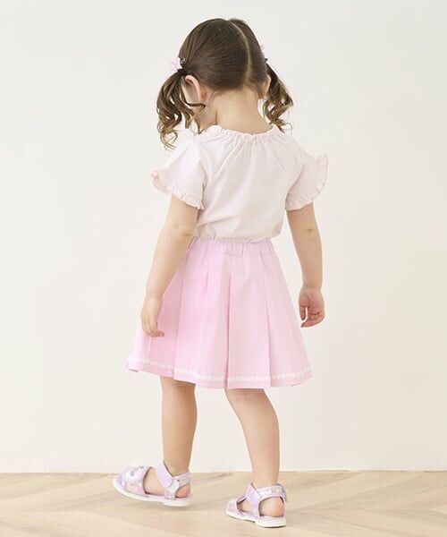 mezzo piano / メゾピアノ ショート・ハーフ・半端丈パンツ | ストライププリーツスカパン | 詳細11