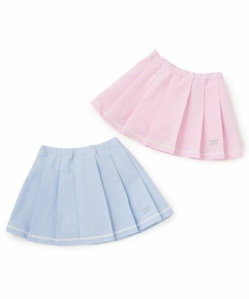 mezzo piano / メゾピアノ ショート・ハーフ・半端丈パンツ | ストライププリーツスカパン | 詳細7