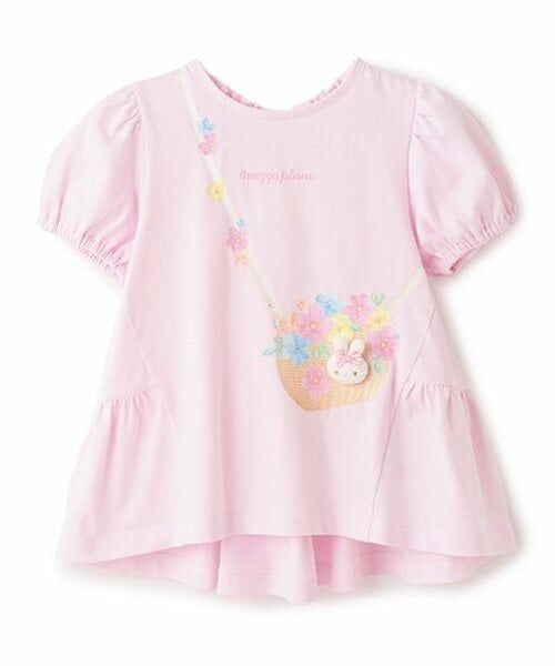 mezzo piano / メゾピアノ その他トップス | ウサギマスコットつき　ティアードチュニック（ライト ピンク）