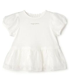 mezzo piano / メゾピアノ その他トップス | お花裾フリル　半袖チュニック