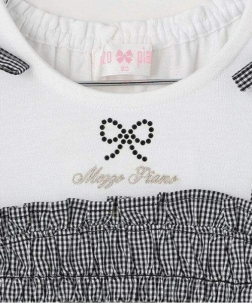 mezzo piano / メゾピアノ Tシャツ | カットワーク刺しゅうドッキングチュニック | 詳細3