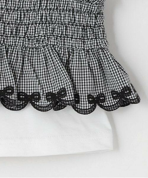 mezzo piano / メゾピアノ Tシャツ | カットワーク刺しゅうドッキングチュニック | 詳細6