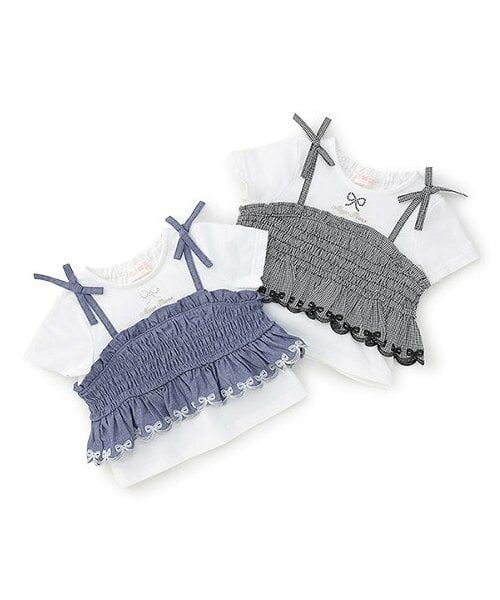 mezzo piano / メゾピアノ Tシャツ | カットワーク刺しゅうドッキングチュニック | 詳細8