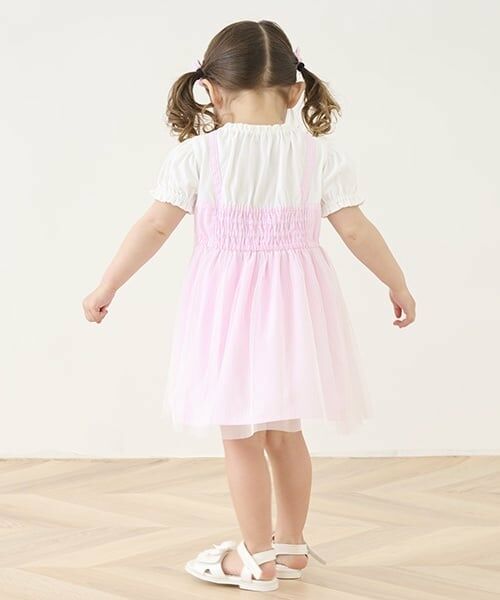 mezzo piano / メゾピアノ ミニ丈・ひざ丈ワンピース | うさぎ刺しゅうドッキングワンピース＆ブルマセット | 詳細16