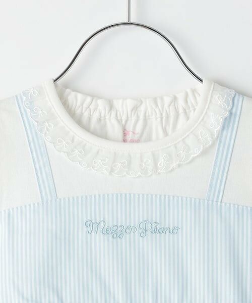 mezzo piano / メゾピアノ ミニ丈・ひざ丈ワンピース | うさぎ刺しゅうドッキングワンピース＆ブルマセット | 詳細3