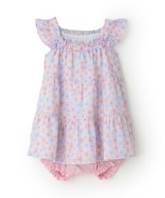 mezzo piano / メゾピアノ ミニ丈・ひざ丈ワンピース | 水彩花柄ワンピース＆ブルマセット