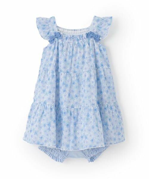 mezzo piano / メゾピアノ ミニ丈・ひざ丈ワンピース | 水彩花柄ワンピース＆ブルマセット | 詳細12