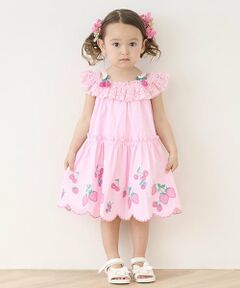 mezzo piano / メゾピアノ ミニ丈・ひざ丈ワンピース | いちご刺しゅうワンピース