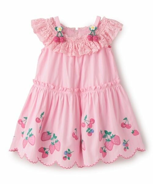 mezzo piano / メゾピアノ ミニ丈・ひざ丈ワンピース | いちご刺しゅうワンピース | 詳細10