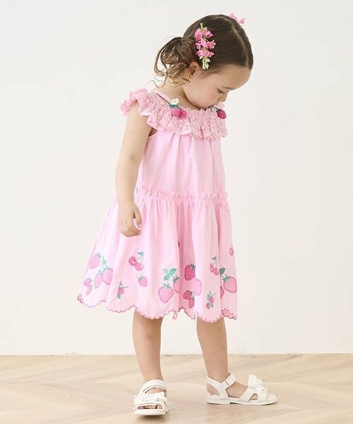 mezzo piano / メゾピアノ ミニ丈・ひざ丈ワンピース | いちご刺しゅうワンピース | 詳細13