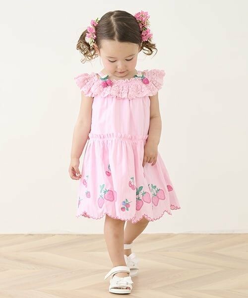 mezzo piano / メゾピアノ ミニ丈・ひざ丈ワンピース | いちご刺しゅうワンピース | 詳細14