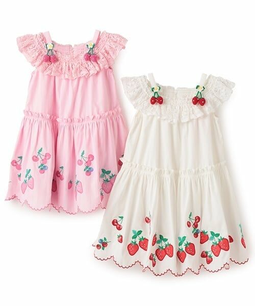 mezzo piano / メゾピアノ ミニ丈・ひざ丈ワンピース | いちご刺しゅうワンピース | 詳細8