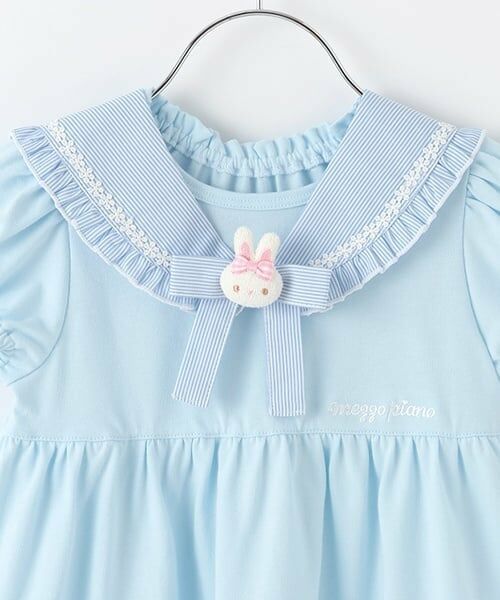 mezzo piano / メゾピアノ ミニ丈・ひざ丈ワンピース | ウサギマスコットつきセーラー衿つきカットソーワンピース | 詳細2