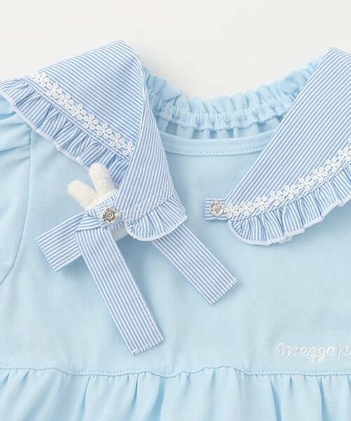 mezzo piano / メゾピアノ ミニ丈・ひざ丈ワンピース | ウサギマスコットつきセーラー衿つきカットソーワンピース | 詳細3