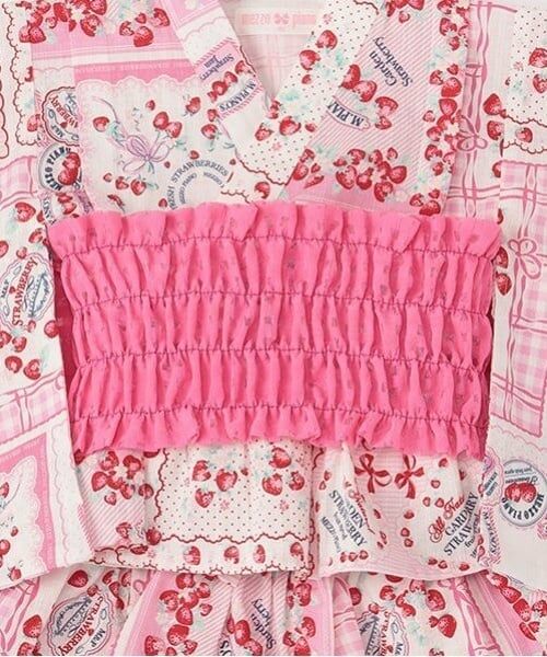 mezzo piano / メゾピアノ 着物・浴衣・小物類 | いちごハンカチ柄　浴衣ドレス | 詳細11