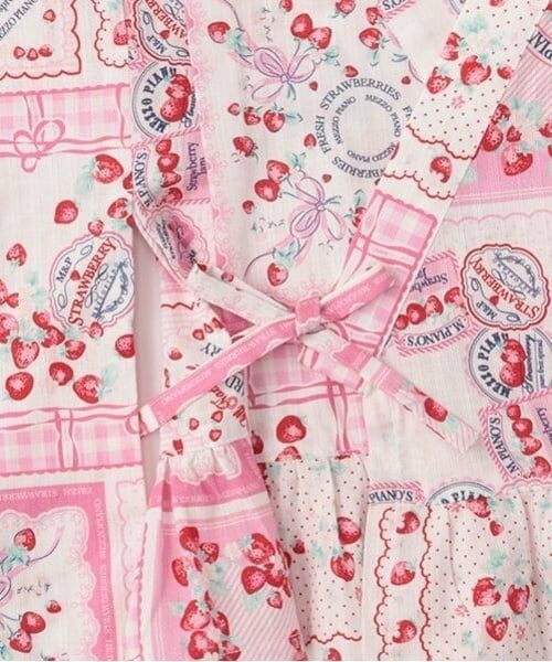 mezzo piano / メゾピアノ 着物・浴衣・小物類 | いちごハンカチ柄　浴衣ドレス | 詳細7