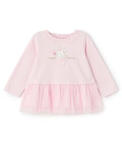 mezzo piano / メゾピアノ Tシャツ | エンジェルウサギ裾フリル　長袖Tシャツ