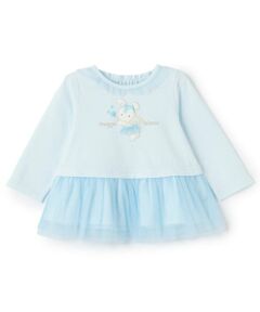 mezzo piano / メゾピアノ Tシャツ | エンジェルウサギ裾フリル　長袖Tシャツ