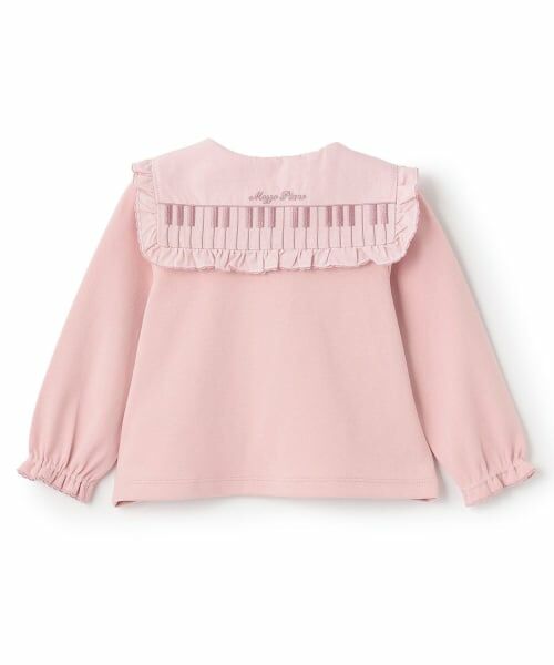 mezzo piano / メゾピアノ Tシャツ | ピアノ刺しゅう衿　長袖Tシャツ | 詳細1