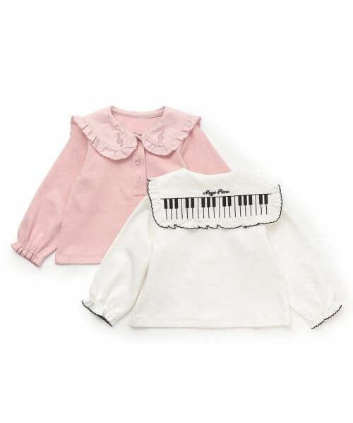 mezzo piano / メゾピアノ Tシャツ | ピアノ刺しゅう衿　長袖Tシャツ | 詳細6
