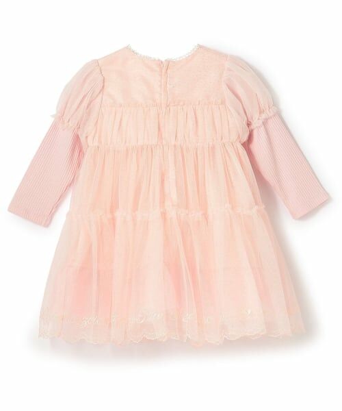 mezzo piano / メゾピアノ ミニ丈・ひざ丈ワンピース | メゾピアノロゴ刺しゅうチュールワンピース＆ブルマセット | 詳細1