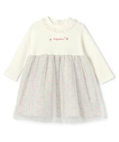 mezzo piano / メゾピアノ ミニ丈・ひざ丈ワンピース | リトルフラワー柄ドッキングワンピース