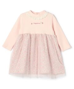 mezzo piano / メゾピアノ ミニ丈・ひざ丈ワンピース | リトルフラワー柄ドッキングワンピース