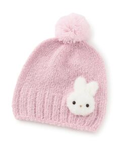 mezzo piano / メゾピアノ ニットキャップ | ボアウサギマスコットつき　マシュマロニット帽
