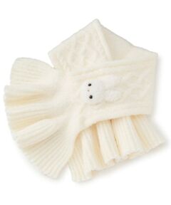 mezzo piano / メゾピアノ マフラー・ショール・スヌード・ストール | ボアウサギマスコットつき　マシュマロニットマフラー