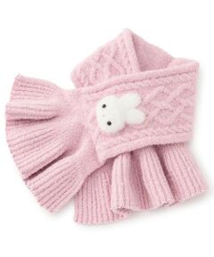 mezzo piano / メゾピアノ マフラー・ショール・スヌード・ストール | ボアウサギマスコットつき　マシュマロニットマフラー