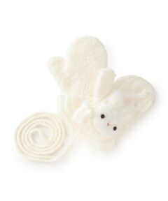 mezzo piano / メゾピアノ 手袋 | ボアウサギマスコットつき　マシュマロニット手袋