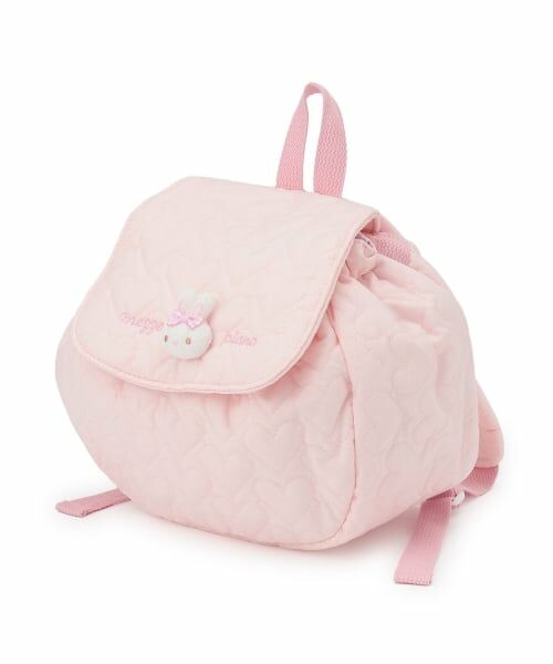 mezzo piano / メゾピアノ リュック・バックパック | ウサギマスコットつき　ハートキルトリュック（ライト ピンク）