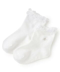 mezzo piano / メゾピアノ ソックス | フリル　ロゴ刺しゅうソックス