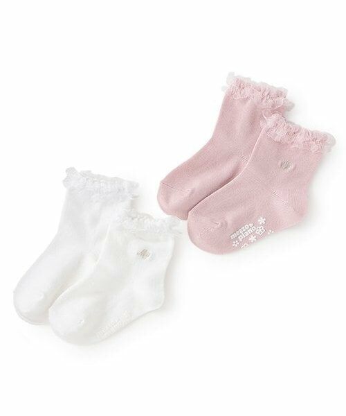 mezzo piano / メゾピアノ ソックス | フリル　ロゴ刺しゅうソックス | 詳細6