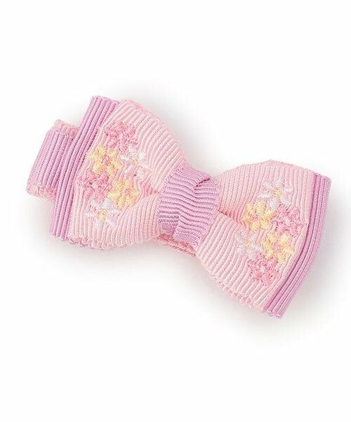 mezzo piano / メゾピアノ ヘアピン | 花リボン　ヘアクリップ（ライト ピンク）